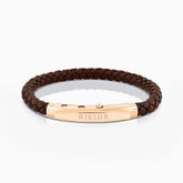 سوار بينيتو الجلدي باللون البني والذهبي الوردي