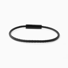 Camillo Stainless Steel Cable Bracelet Black