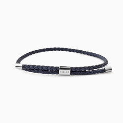 Danilo Leather Bracelet Navy Blue