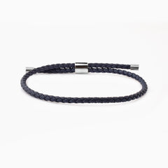 Danilo Leather Bracelet Navy Blue