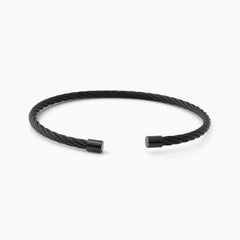 Marcello Stainless Steel Cable Bracelet Black