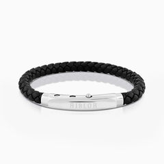 Benito Leather Bracelet Black And Silver