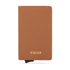 Pietro Italian Leather Popup Card Holder Brown