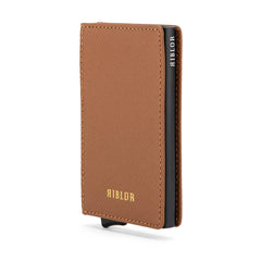 Pietro Italian Leather Popup Card Holder Brown