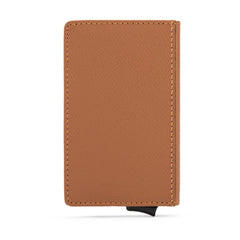 Pietro Italian Leather Popup Card Holder Brown