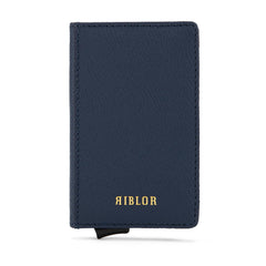 Pietro Italian Leather Popup Card Holder Navy Blue