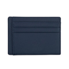 Salvio 6 Card Italian Leather Card Holder Navy Blue