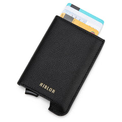 Santino Italian Leather Popup Card Holder Black