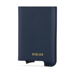 Santino Italian Leather Popup Card Holder Navy Blue