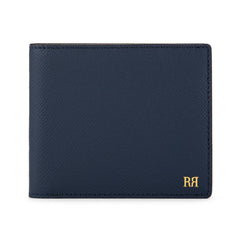 Serafino 8 Card Italian Leather Wallet Navy Blue