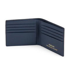 Serafino 8 Card Italian Leather Wallet Navy Blue