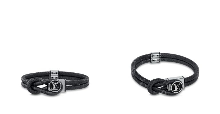 LOUIS VUITTON Monogram beads Bracelet M00512 Metal Silver Black Used mens LV  | eBay
