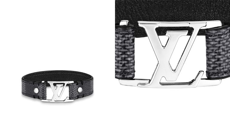 Louis Vuitton Black, Grey LV Slim Bracelet 21