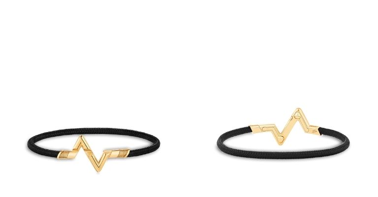 Louis Vuitton LV Volt Upside Down Bracelet, White Gold Grey. Size XL